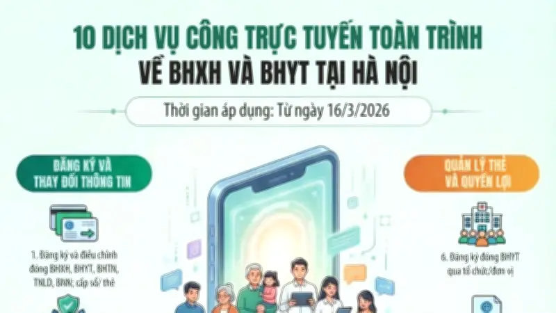 Hà Nội triển khai 10 thủ tục BHXH, BHYT toàn trình điện tử từ 16/3/2026