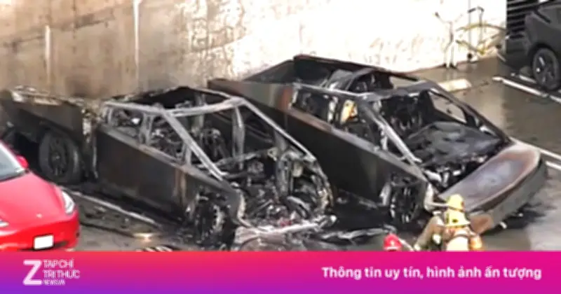 Hai chiếc bán tải điện Tesla Cybertruck bị thiêu rụi trong vụ cháy bí ẩn tại California