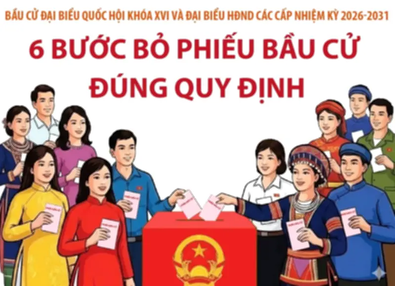 Hướng dẫn chi tiết 6 bước bỏ phiếu và chuyên trang thông tin bầu cử Quốc hội khóa XVI