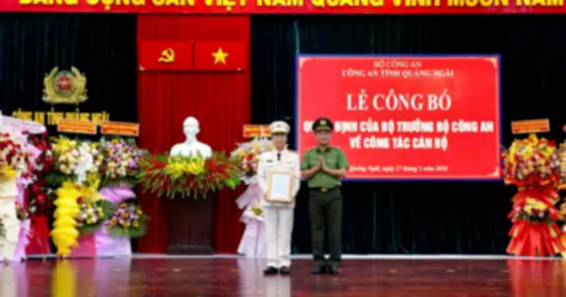 Đại tá Nguyễn Thành Long nhận nhiệm vụ Phó Giám đốc Công an tỉnh Quảng Ngãi