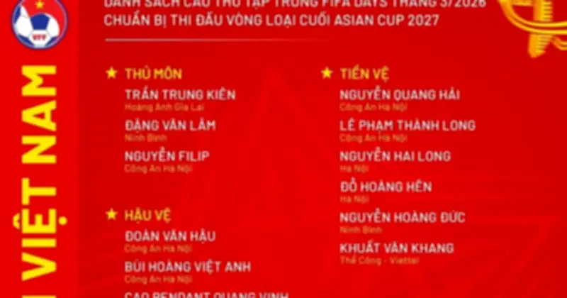 Đội Tuyển Việt Nam Triệu Tập Xuân Son, Hoàng Hên Cho Trận Gặp Bangladesh Và Malaysia