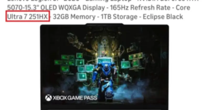 Intel Core Ultra 7 251HX lộ diện, Lenovo và MSI chuẩn bị laptop gaming với RTX 5070 12GB