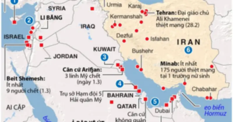 Iran tuyên bố nhắm 500 mục tiêu Mỹ-Israel, căng thẳng leo thang tại Trung Đông
