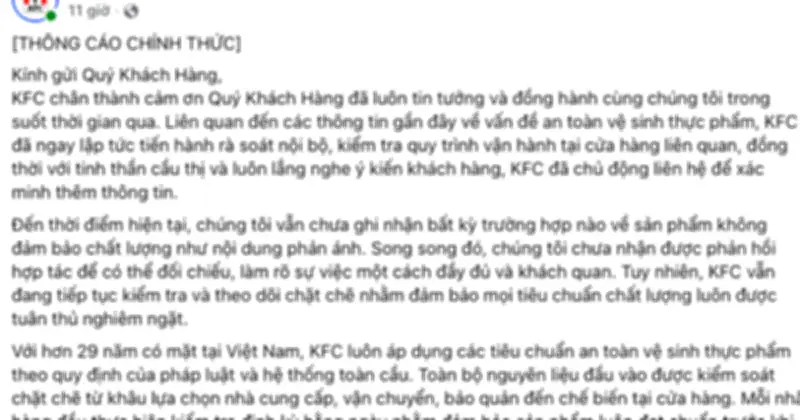 KFC Hà Nội bị tố bán gà mốc, thái độ phục vụ thiếu chuyên nghiệp
