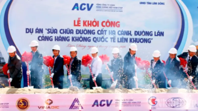 Khởi công dự án sửa chữa đường băng sân bay Liên Khương với tổng đầu tư hơn 1.000 tỷ đồng