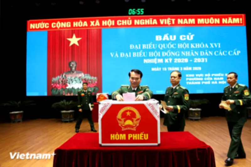 Không khí ngày hội bầu cử tại Bộ Tư lệnh Bộ đội Biên phòng