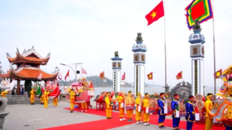 Lễ hội Đảo Dấu khai hội với nghi thức thượng cờ và rước đàn trang nghiêm