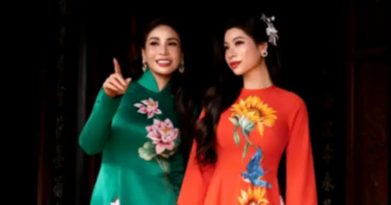 Lý Hương và con gái Jessica Lý rạng rỡ trong bộ ảnh áo dài mừng 8.3