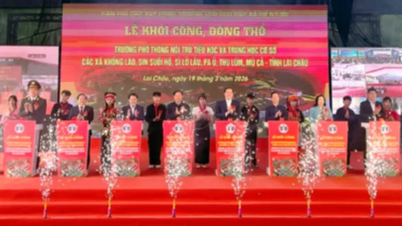 Lai Châu khởi công 6 trường nội trú biên giới với tổng đầu tư hơn 1.845 tỷ đồng