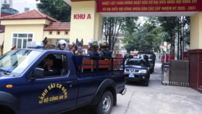 Lực lượng Cảnh sát cơ động sẵn sàng bảo đảm an ninh cho bầu cử Quốc hội khóa XVI