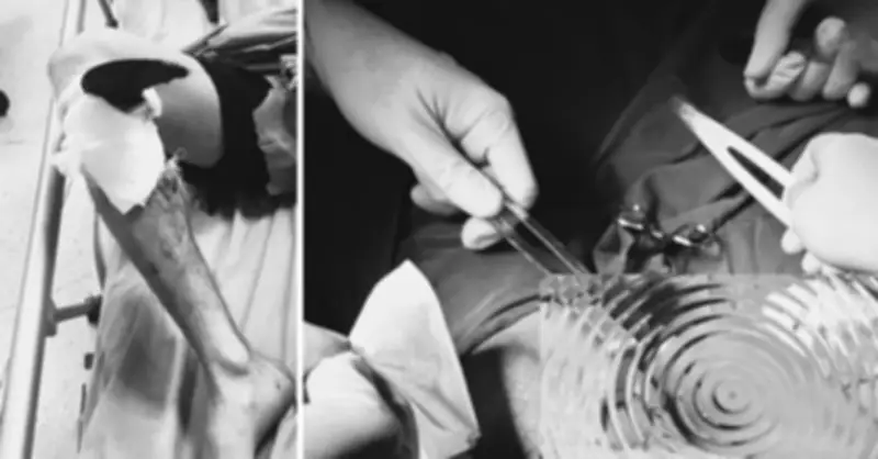 Lưới máy mài vàng rơi vào gối, người đàn ông 43 tuổi bị thương nặng