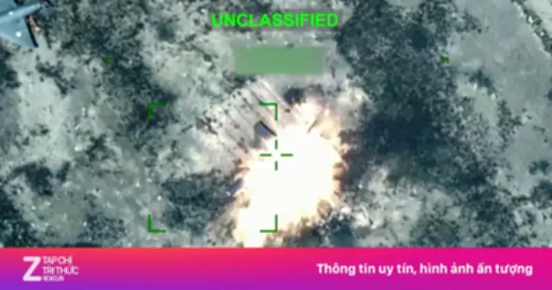 Mỹ công bố video không kích xe cơ giới và drone của Iran tại Syria