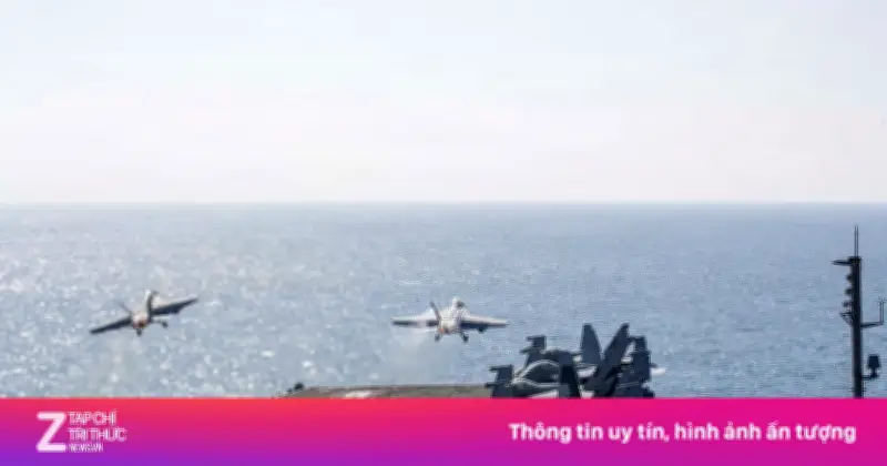 Mỹ công bố video tiêm kích F/A-18 cất cánh từ tàu sân bay, thể hiện sức mạnh hải quân