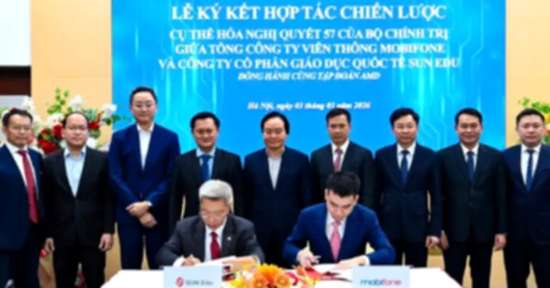 MobiFone và Sun Edu ký kết hợp tác chiến lược, thúc đẩy đào tạo AI và bán dẫn