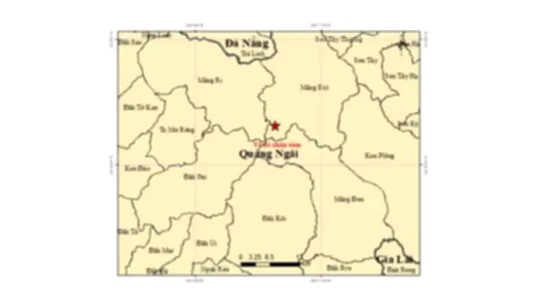 Động đất mạnh 3,9 độ Richter xảy ra tại xã Măng Bút, Quảng Ngãi