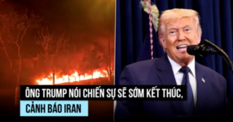 Ông Trump Tuyên Bố Chiến Dịch Quân Sự Chống Iran Sẽ Sớm Kết Thúc