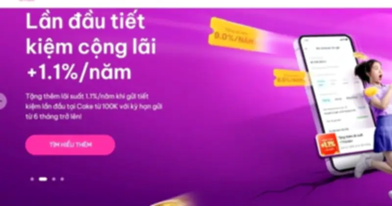 Ngân hàng số Cake by VPBank tăng lãi suất tiết kiệm lên 9%/năm cho khách mới