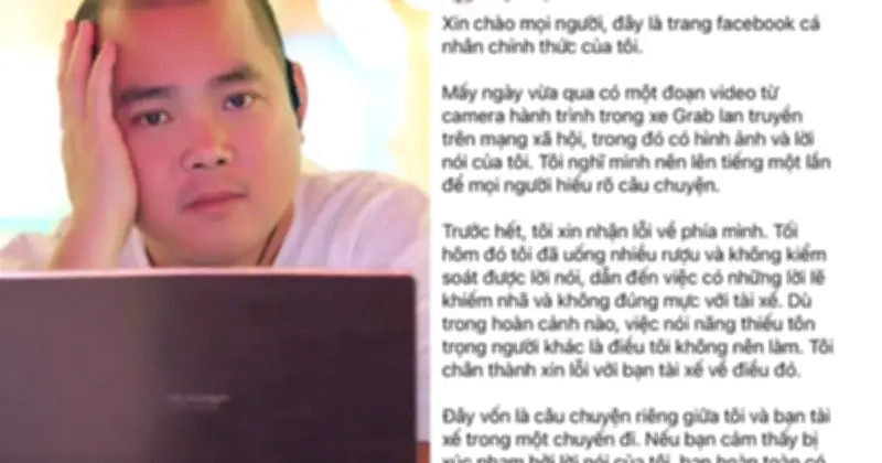 Nhạc sĩ Minh Khang xin lỗi sau tranh cãi với tài xế Grab, dư luận vẫn bất bình