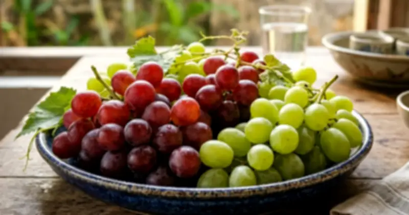 Nho đỏ vượt trội về chất chống oxy hóa so với nho xanh, bảo vệ tim mạch và não bộ
