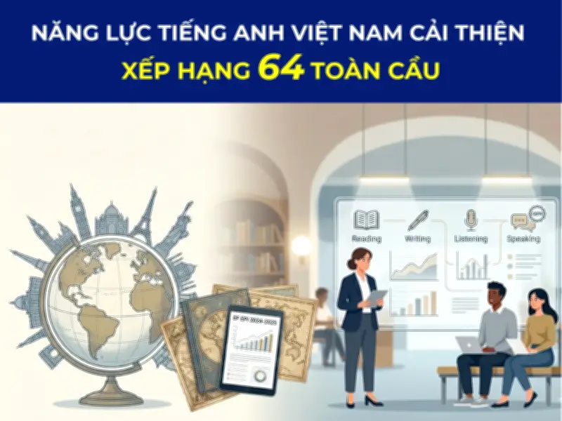 Năng lực tiếng Anh của giới trẻ Việt Nam cải thiện, xếp hạng 64 toàn cầu