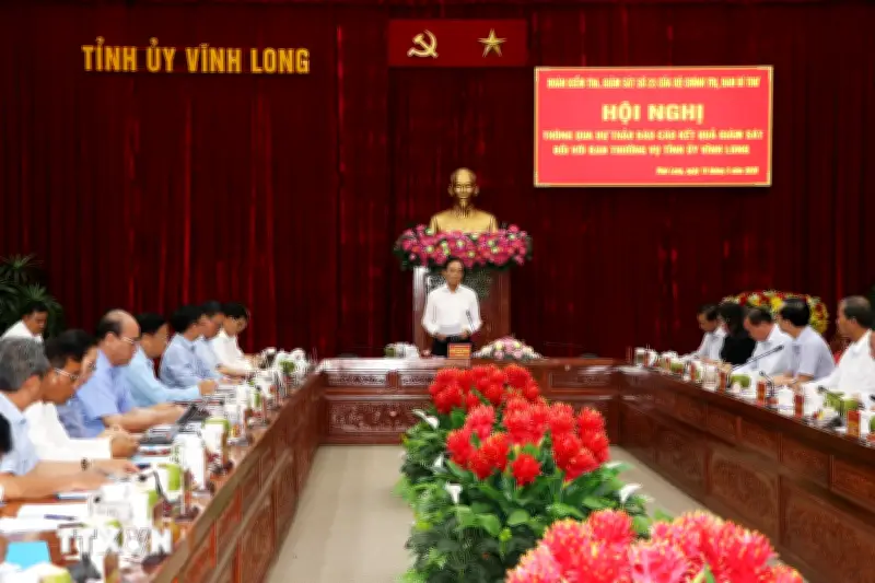 Đoàn kiểm tra của Bộ Chính trị do Bí thư Lâm làm việc với Tỉnh ủy Vĩnh Long