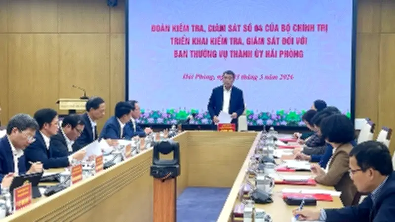 Đoàn Kiểm Tra Giám Sát Bộ Chính Trị Triển Khai Nhiệm Vụ Tại Hải Phòng
