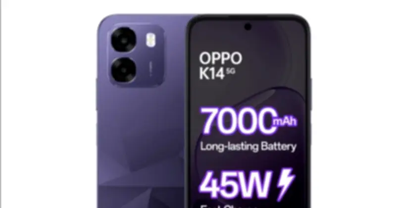 OPPO K14 5G chính thức ra mắt tại Ấn Độ: Pin 7000mAh, màn hình 120Hz, sạc nhanh 45W
