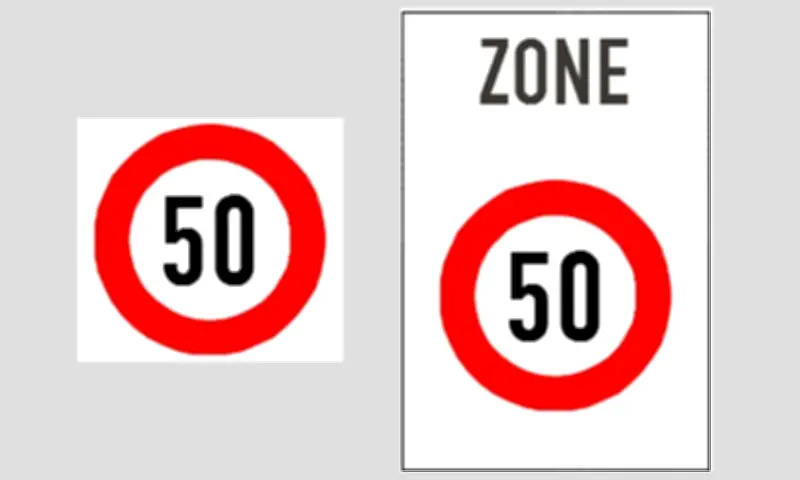 Phân biệt hai biển giới hạn tốc độ 50 km/h: Zone và không Zone khác gì?