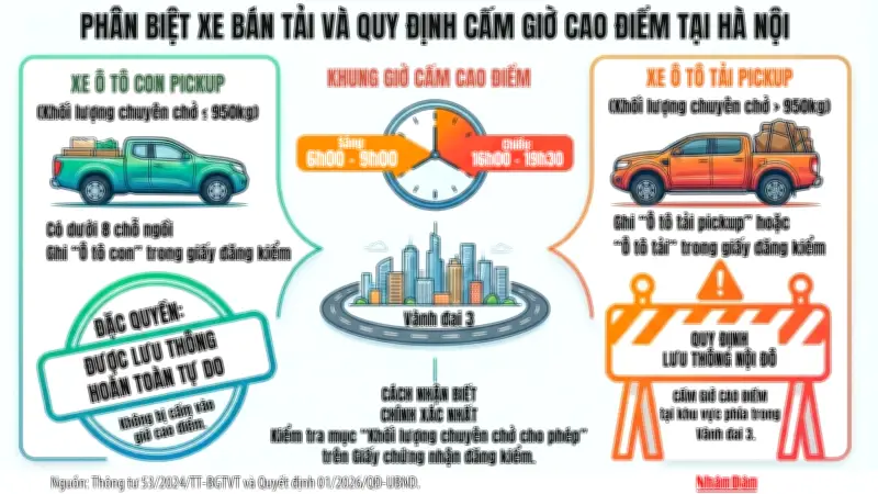 Phân Biệt Xe Bán Tải Và Quy Định Cấm Giờ Cao Điểm Tại Hà Nội