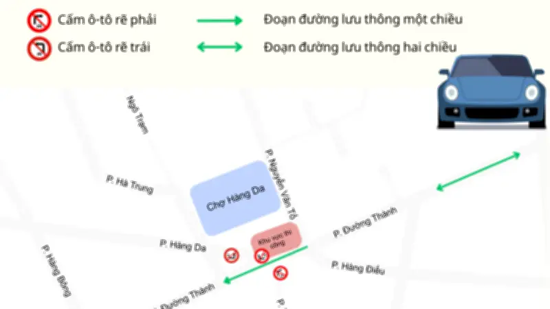 Phân Làn Di Chuyển Ô Tô Qua Khu Vực Chợ Hàng Đa Dạng Thi Công Bể Điều Tiết Ngầm