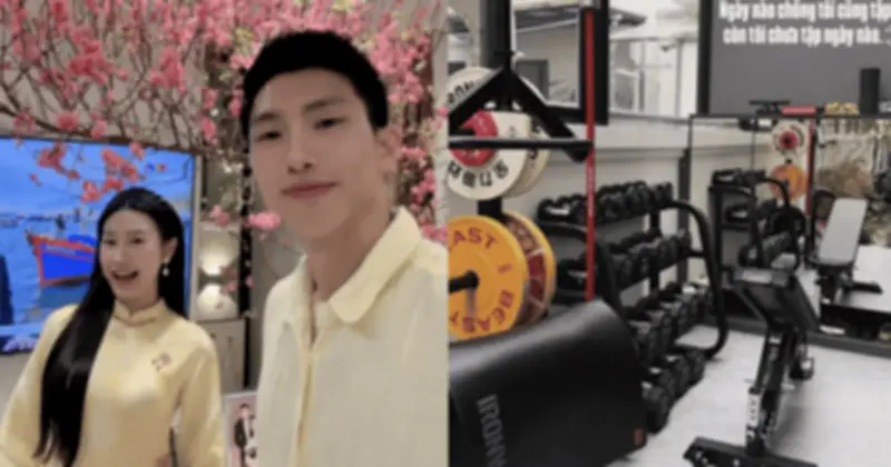 Phòng Gym Xịn Xò Trong Biệt Thự Của Văn Hậu - Hải My: Chồng Tập Chăm, Vợ Vẫn Lười