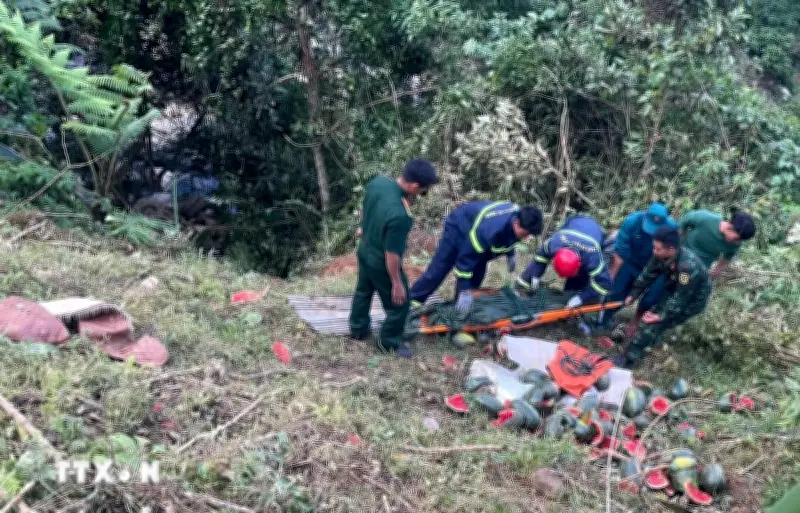 Quảng Ngãi: Xe tải lao xuống vực sâu, ba người thương vong thảm khốc