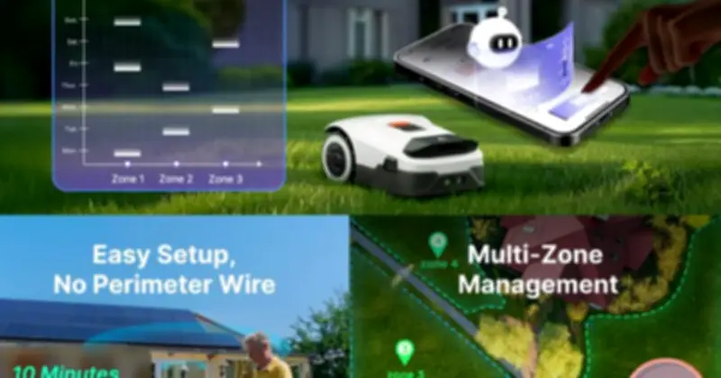 Robot cắt cỏ ANTHBOT Genie ra mắt: Không dây biên, tích hợp AI và định vị RTK