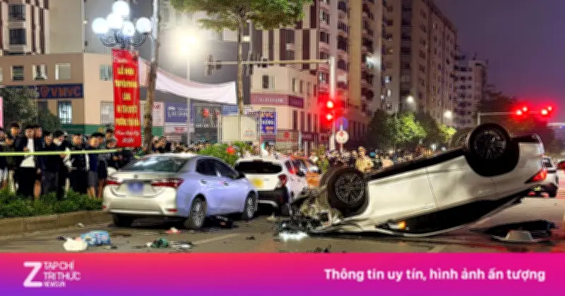 Ôtô Lexus tông hàng loạt xe ở Hà Nội, tài xế không có cồn, nguyên nhân do buồn ngủ