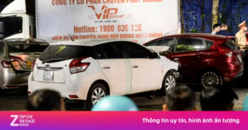 Ôtô tông liên hoàn 7 phương tiện trên phố Nguyễn Chánh, Hà Nội, nhiều người bị thương