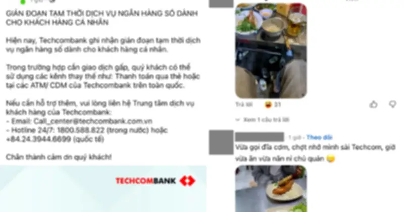 Techcombank Thông Báo Gián Đoạn Giao Dịch Chuyển Khoản, Khách Hàng Gặp Khó