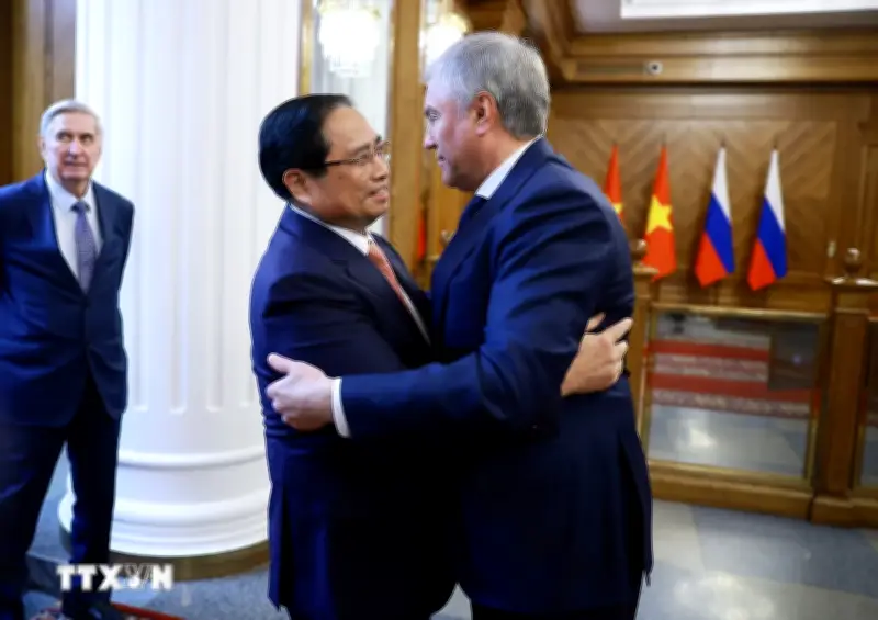 Thủ tướng Phạm Minh Chính hội kiến Chủ tịch Duma Quốc gia Nga Volodin tại Hà Nội