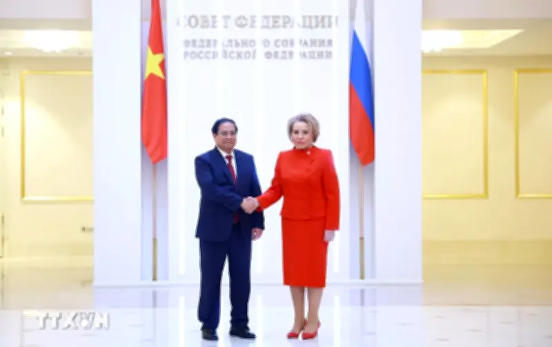 Thủ tướng Phạm Minh Chính hội kiến Chủ tịch Hội đồng Liên bang Nga tại Hà Nội
