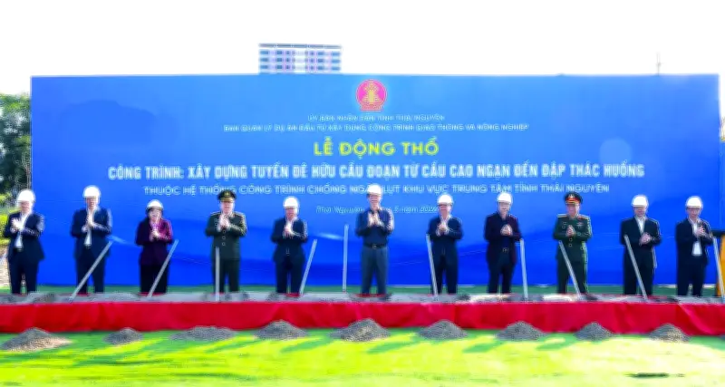 Thái Nguyên khởi công tuyến đê Hữu Cầu 15,9km với tổng đầu tư 8.512 tỷ đồng