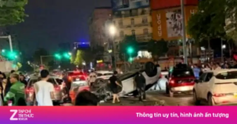 Tài xế buồn ngủ gây tai nạn liên hoàn nghiêm trọng tại phố Trung Kính, Hà Nội