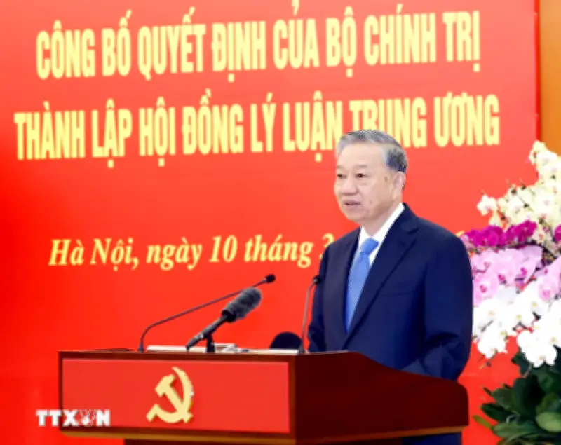 Tổng Bí thư Tô Lâm chủ trì hội nghị công bố lập Hội đồng Lý luận Trung ương nhiệm kỳ mới