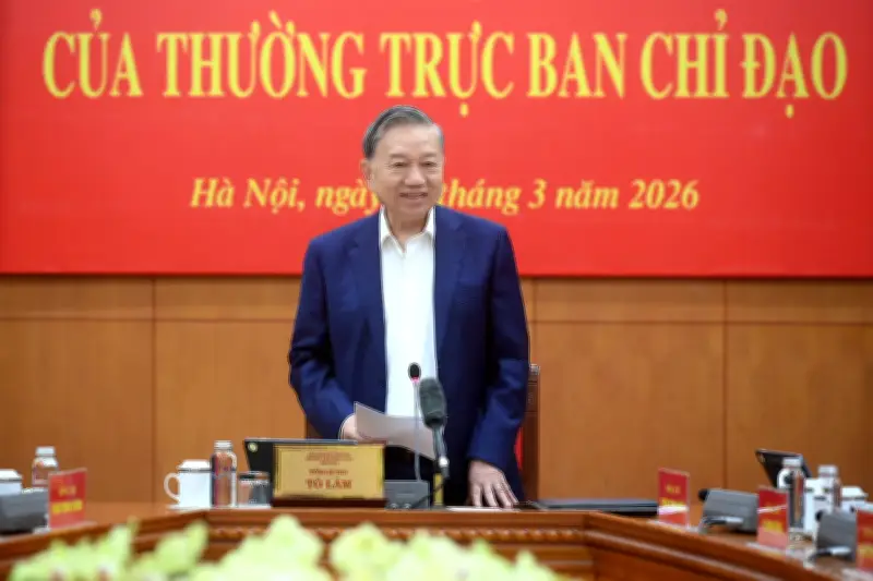 Tổng Bí thư Tô Lâm chủ trì họp hoàn thiện thể chế, pháp luật quý I/2026