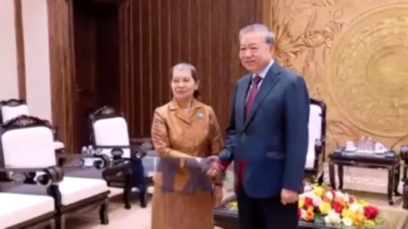 Tổng Bí thư Tô Lâm đánh giá cao chuyến thăm của bà Men Sam An, tăng cường hợp tác Việt Nam - Campuchia