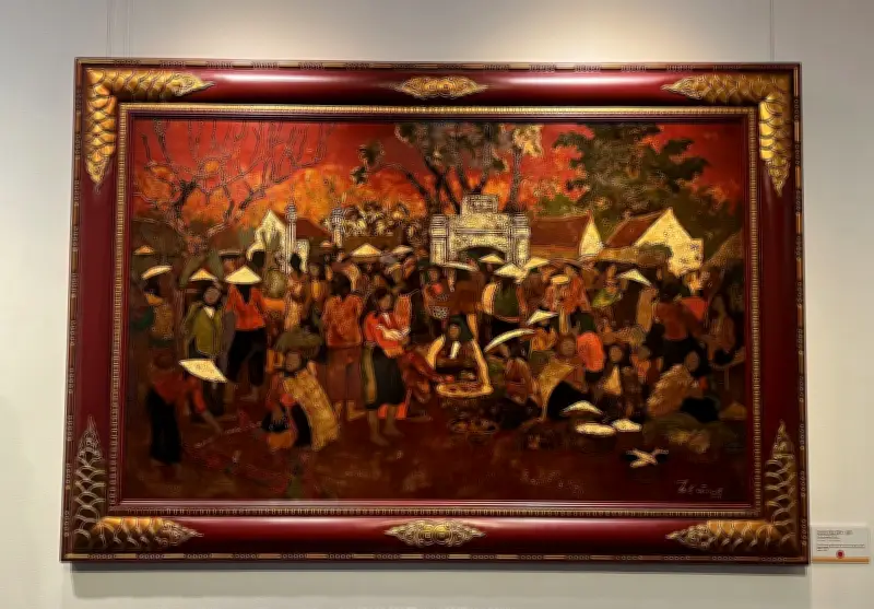 Triển lãm 'Hồn quê' tôn vinh họa sĩ Hoàng Sùng với 72 tác phẩm sơn mài đặc sắc