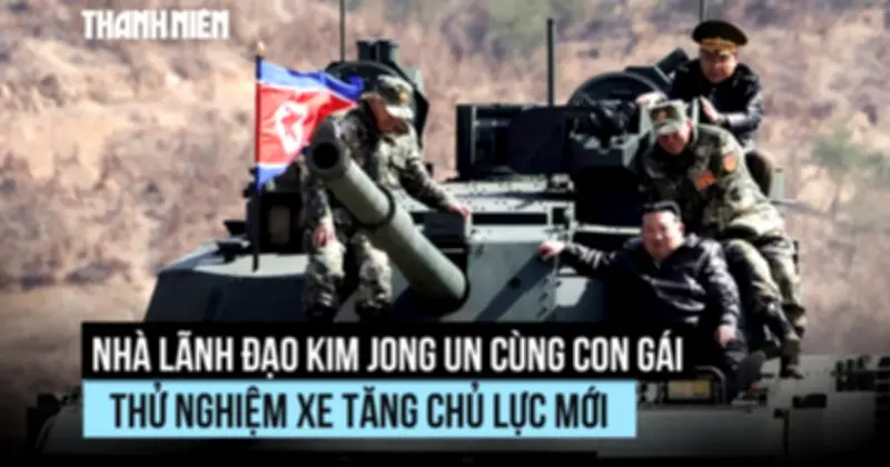 Triều Tiên trình diễn xe tăng mới, Kim Jong-un cùng con gái thị sát huấn luyện