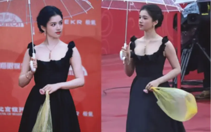 Trương Tịnh Nghi gây sốt với túi nilon vàng, hóa ra không phải Balenciaga 46 triệu