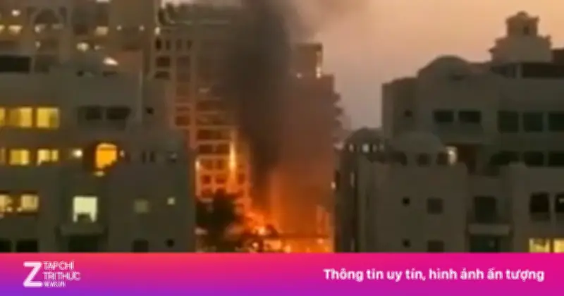 Video cháy khách sạn Dubai do máy bay không người lái gây ra, cảnh báo an toàn