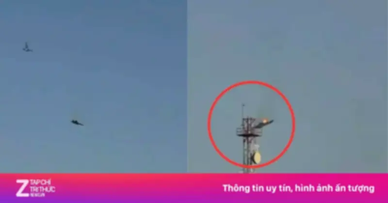 Video ghi lại cảnh tiêm kích rơi gần căn cứ quân sự Mỹ tại Kuwait