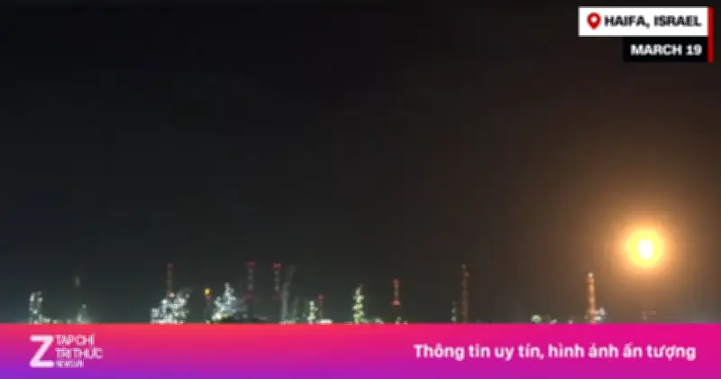 Video ghi lại khoảnh khắc nhà máy lọc dầu Israel bị tên lửa Iran tấn công
