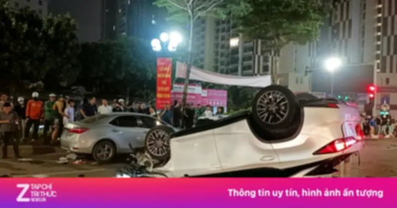 Video ghi lại khoảnh khắc xe Lexus gây tai nạn liên hoàn trên phố Trung Kính